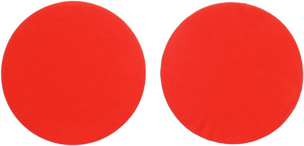 Ronde hoofdtelefoon oorkussenbeschermer rood - wasbaar - 95 mm - katoen elastaan
