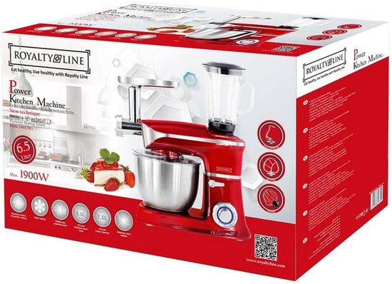3-in-1 Foodprocessor 1900 Watt met Roestvrijstalen Container en Mixer van Klarstein — afbeelding 5