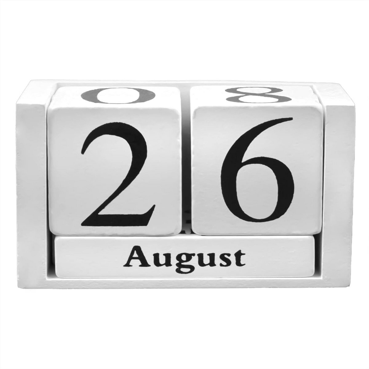 Houten blokkenkalender vintage rustiek bureau decoratie
