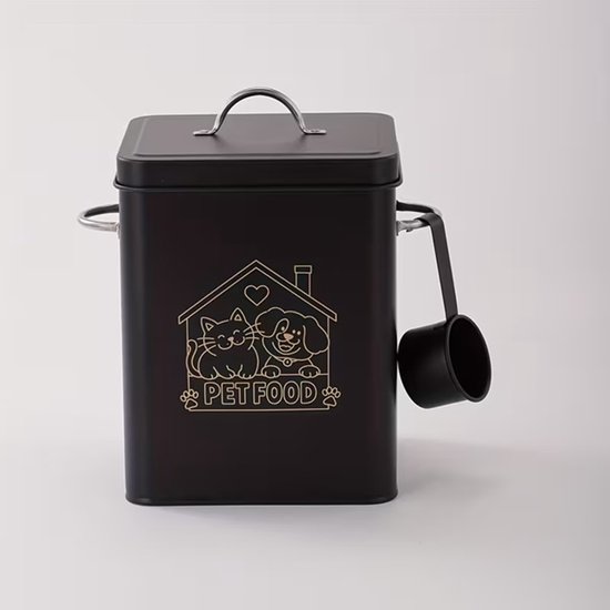 ZoeQide Food container voor honden, metaal, 5 liter, hondenvoer, opslag ZoeQide Food container voor honden, metaal, 5 liter, hondenvoer, opslag