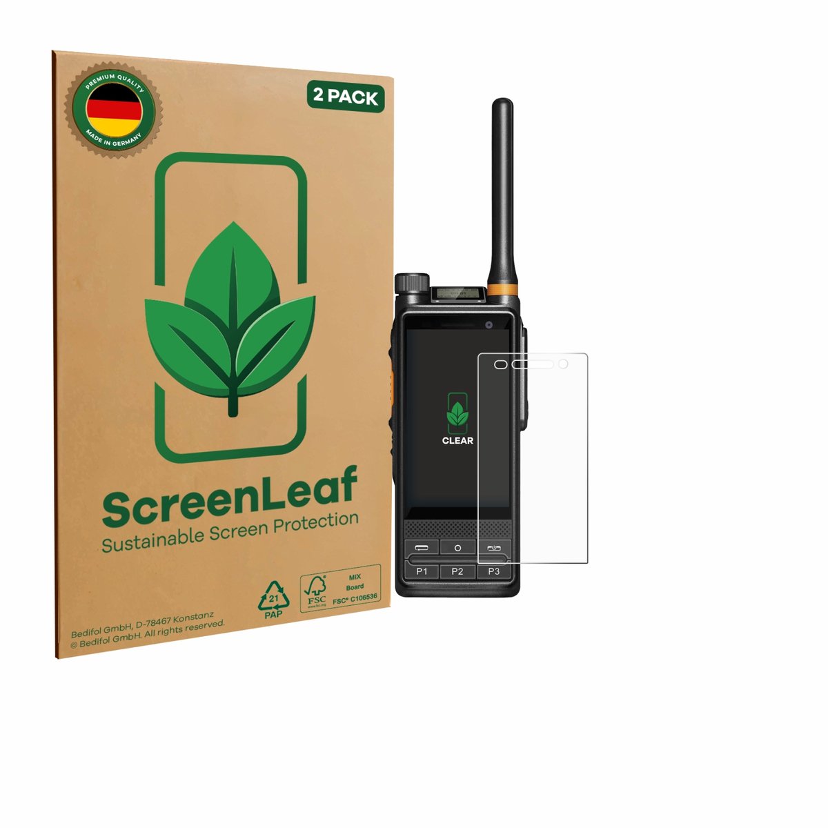 2 Stuks Screenprotector voor Hytera PDC680 - Hoogwaardige Beschermfolie transparant