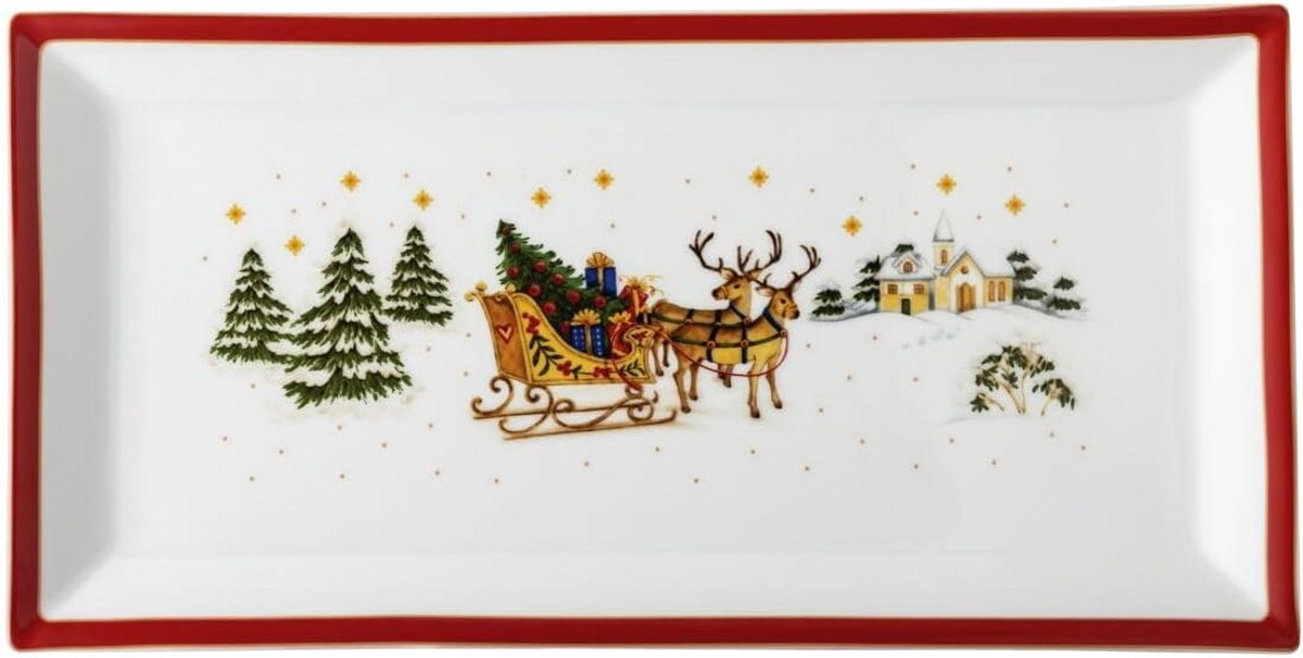 Groot Vierkant Serviesbord 36 cm Kerst & Winterdecoratie