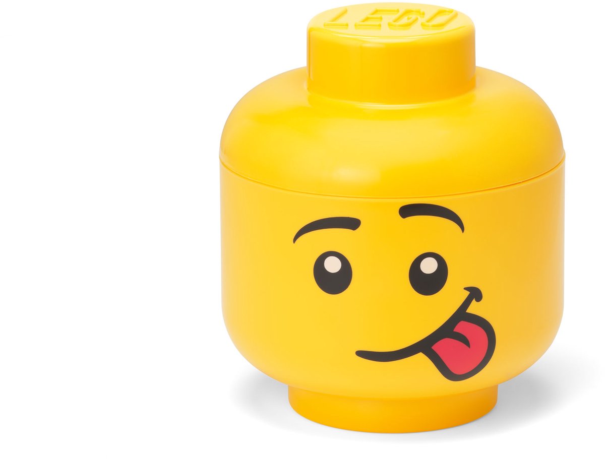 Opbergbox Iconic Hoofd Silly 16 cm, Geel - LEGO