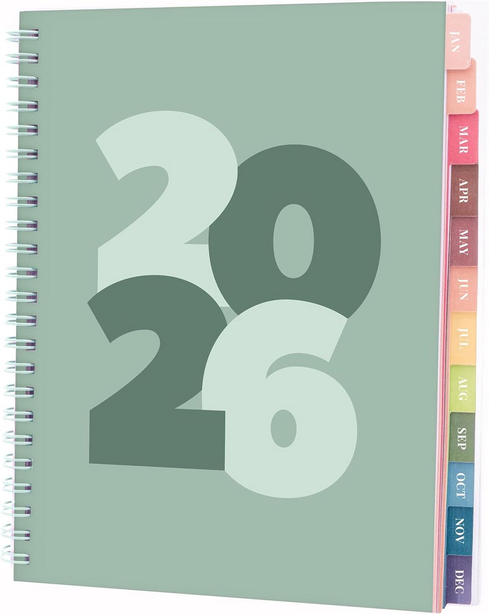 Grove Weekplanner 2026 Met Maand- en Jaaroverzicht en Notitiepagina's