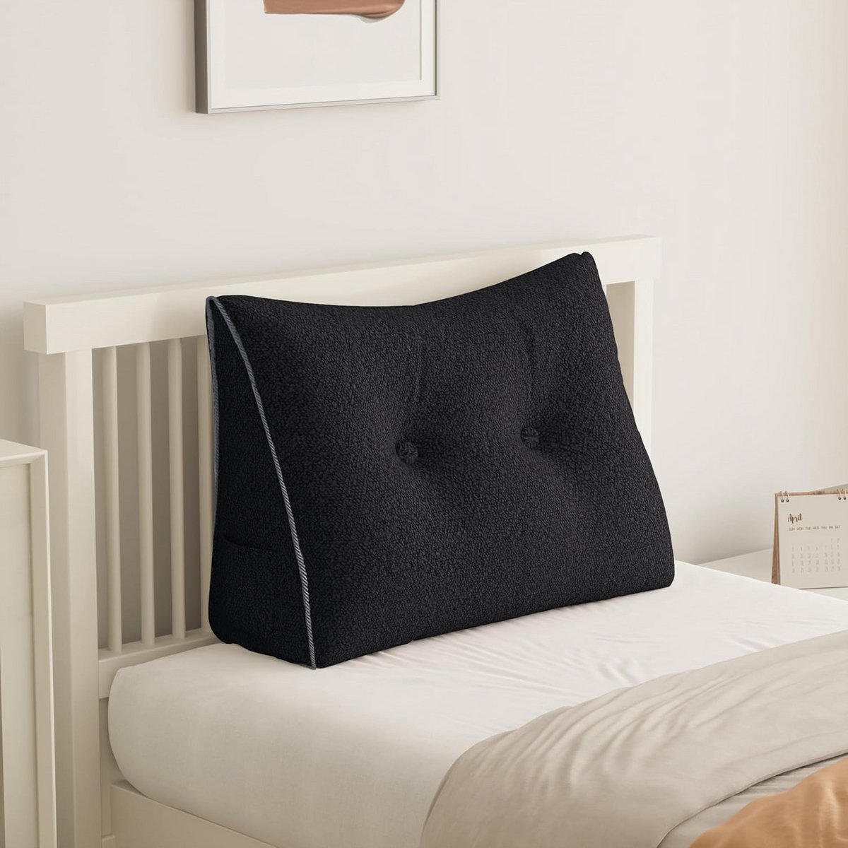 Groot Driehoekig Rugkussen voor in Bed en Sofa - Ideaal voor Lezen en TV Kijken