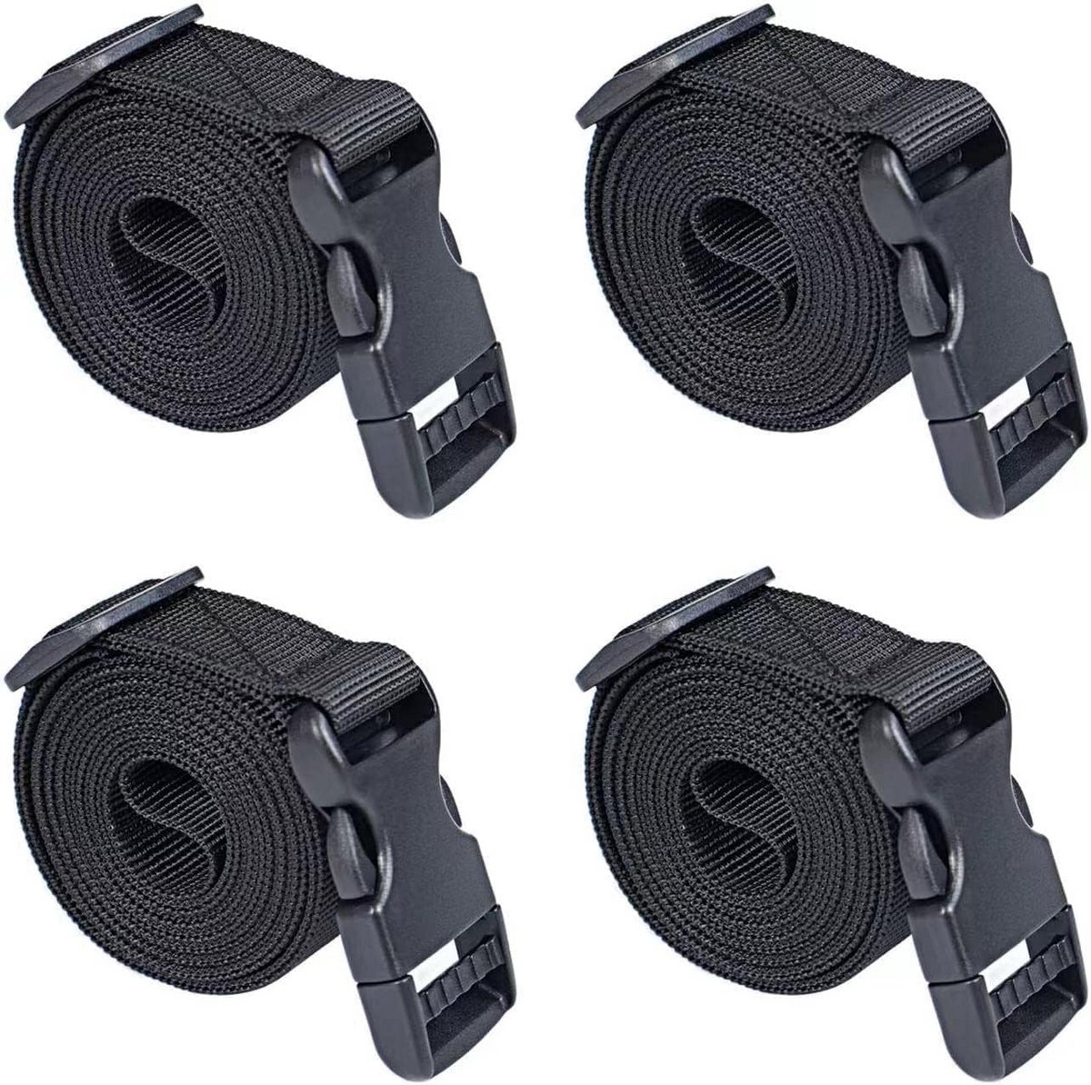 Verstelbare Spanbanden met Gesp voor Bevestiging en Vastzetten - 6ft, Rood - 4 Stuks