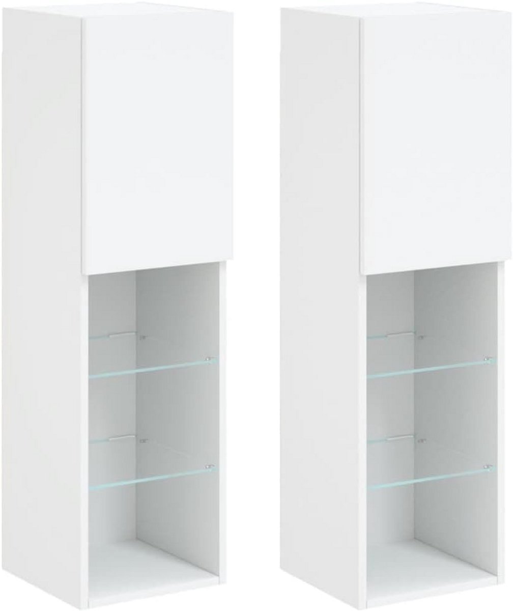 Set van 2 Zwevende TV Meubels met LED Verlichting - Wandkast voor Televisie