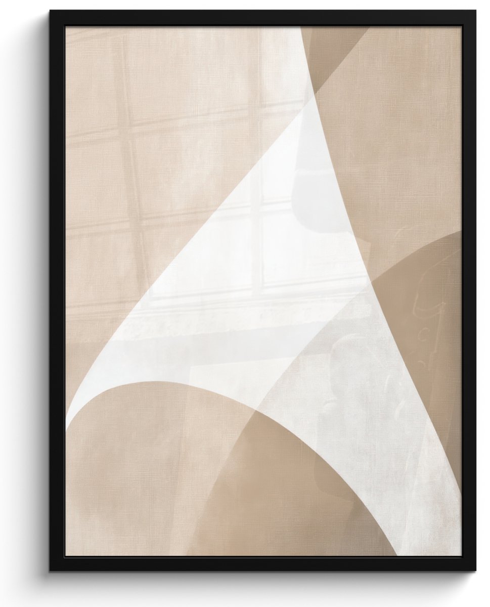 FrameYourWall Poster in lijst - Fotolijst 50x70 cm - Posters - Vloeiende vlakken - Harmonieus - Golvend - Posterlijst zwart - Decoratie - Wanddecoratie woonkamer - Muurdecoratie slaapkamer