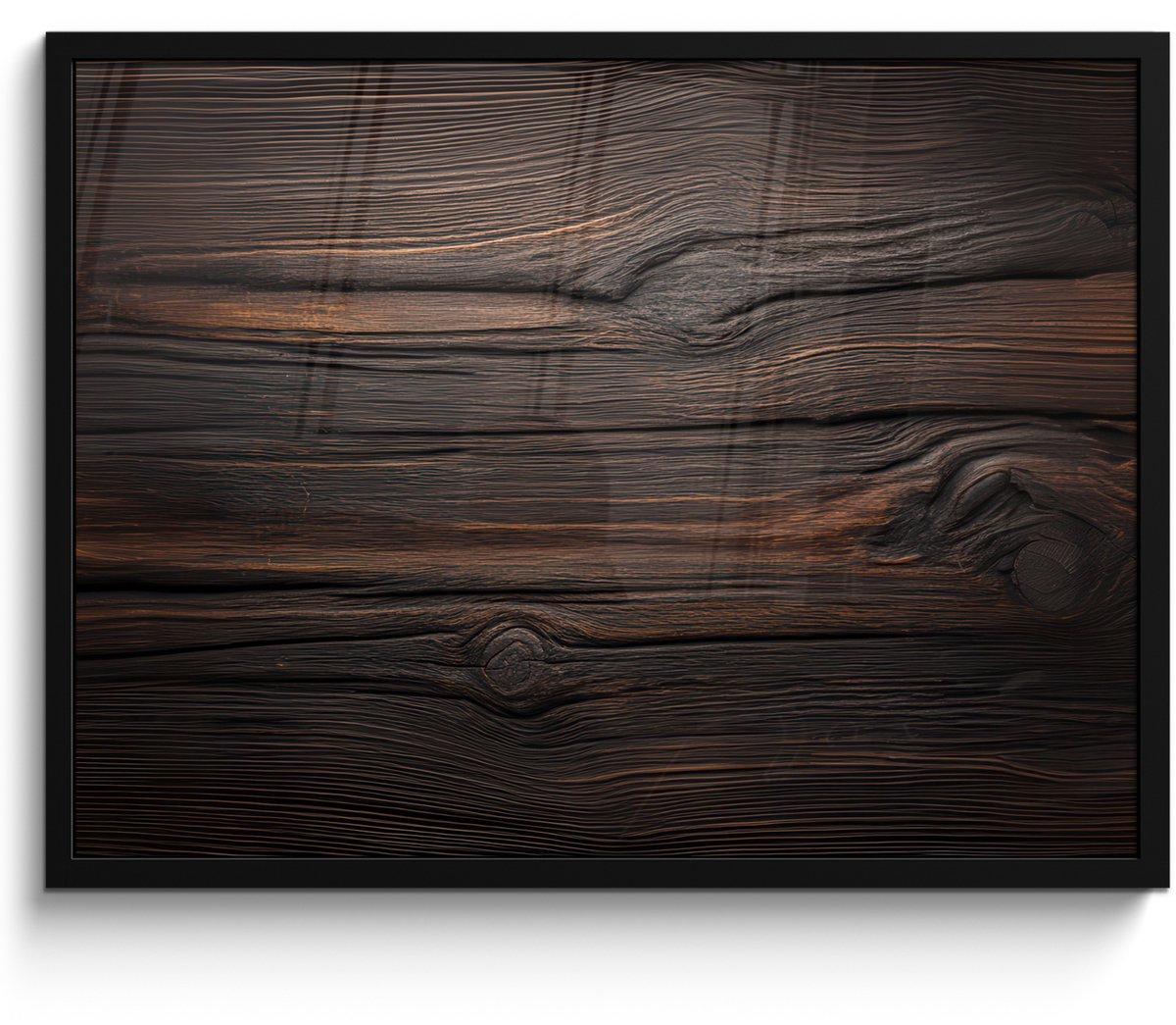 FrameYourWall Poster in lijst - Fotolijst 70x50 cm - Posters - Hout - Grillige nerven - Posterlijst zwart - Decoratie - Wanddecoratie woonkamer - Muurdecoratie slaapkamer