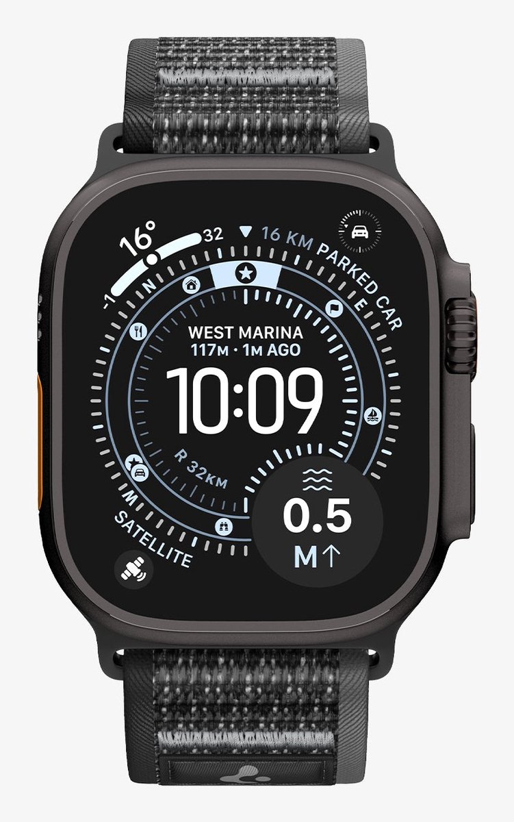 Spigen Athlex Air 2 Active Band, Zwartgrijs - Apple Watch 49Mm/46Mm/45Mm/44Mm