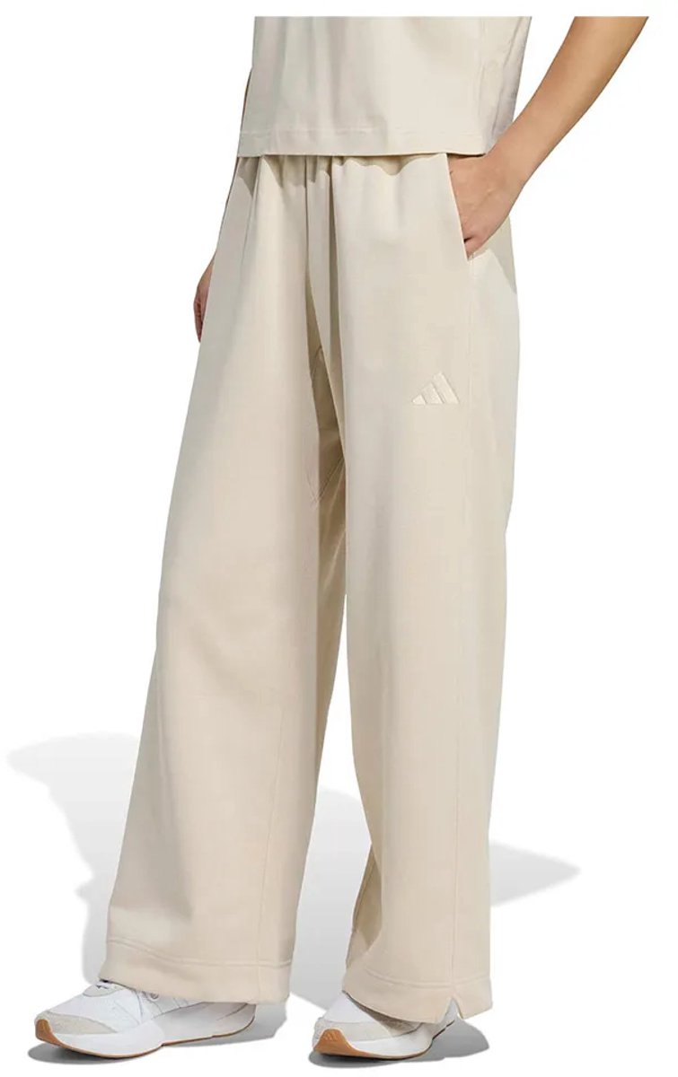 Adidas All Szn Fleece Loose Wide-leg Broek S Regular Vrouw Crystal Linen