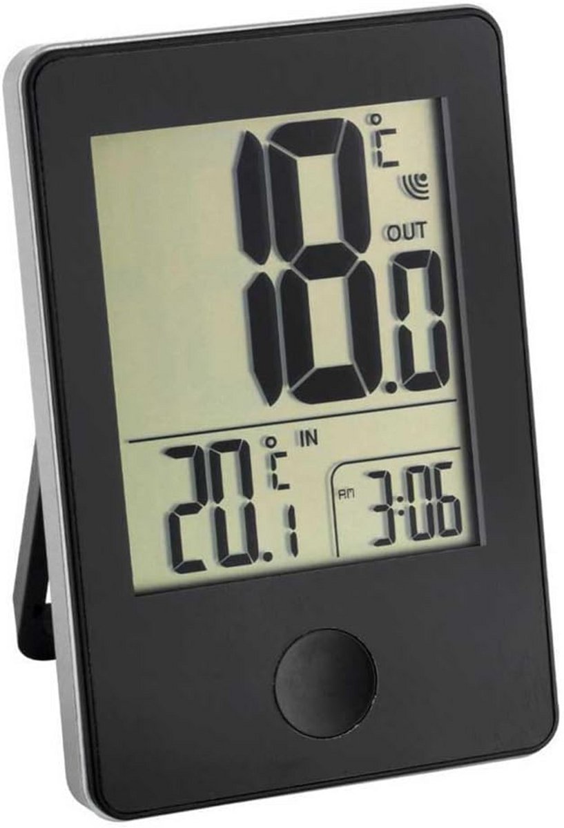 Draadloze Digitale Thermometer Binnen Buiten met Groot Display en Tijdsaanduiding