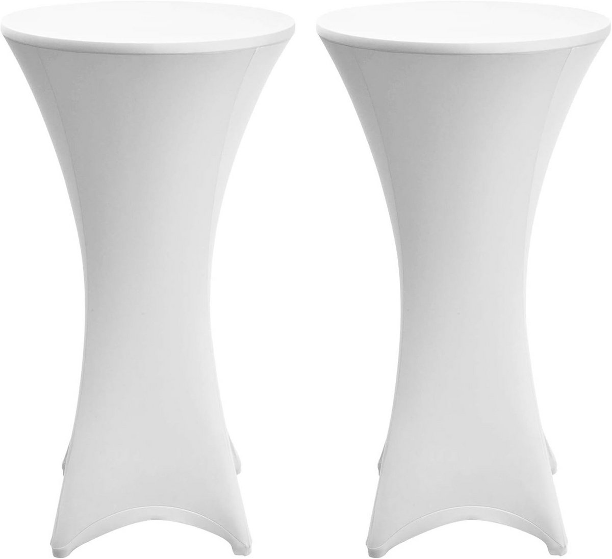Set van 2 Elastische Statafelhoezen Wit Ronde Tafelhoes Ø 60-65 cm Stretchy en Antislip