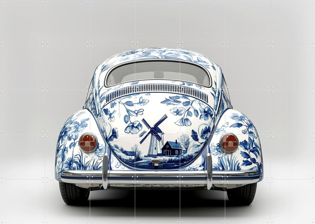 IXXI Delfts Blauwe Kever 2, Margriet Hulsker - 140 x 100 cm - Gratis ophangtool - Grote wanddecoratie en posters - Decoratieve kunsten, Vintage