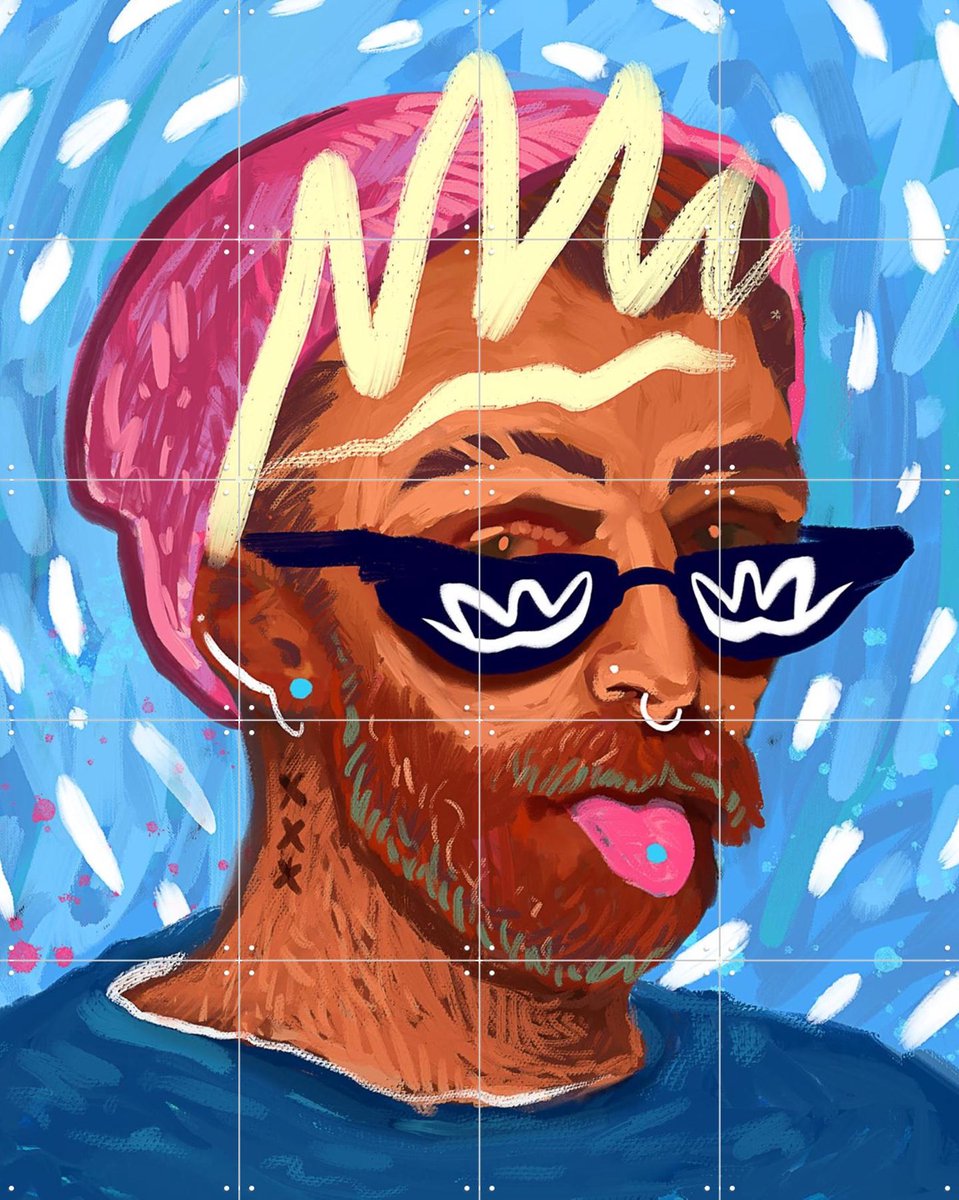 IXXI Hipster Van Gogh, Pop-art by Tadej & Van Gogh 21st Century - 80 x 100 cm - Gratis ophangtool - Grote wanddecoratie en posters - Kleurrijk