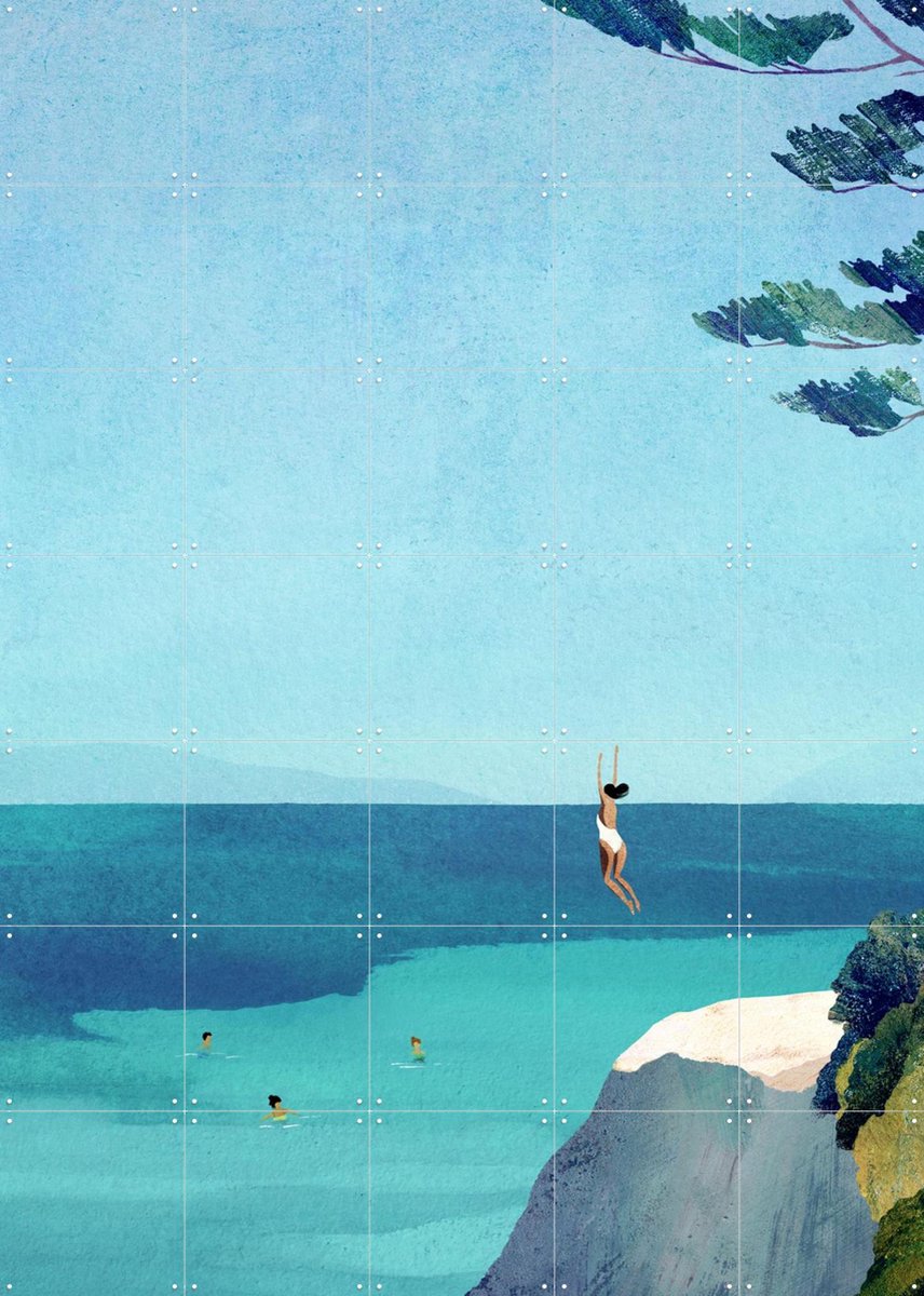 IXXI Leap, Henry Rivers - 100 x 140 cm - Gratis ophangtool - Grote wanddecoratie en posters - Grafisch Ontwerp, Speels, Digitale Kunst, Minimalisme