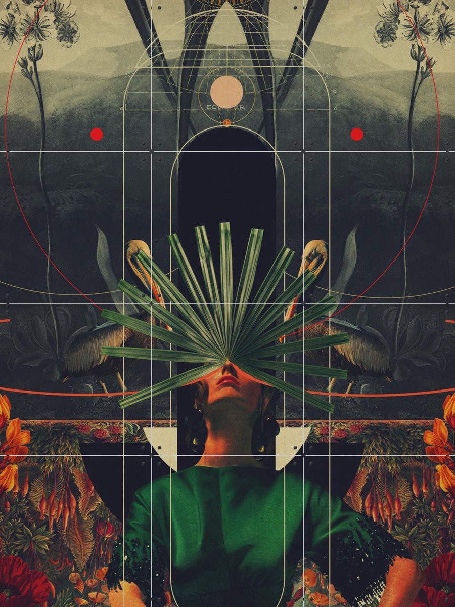 IXXI She saw the Equator, Frank Moth - 60 x 80 cm - Gratis ophangtool - Grote wanddecoratie en posters - Gemengde Technieken, Illustraties