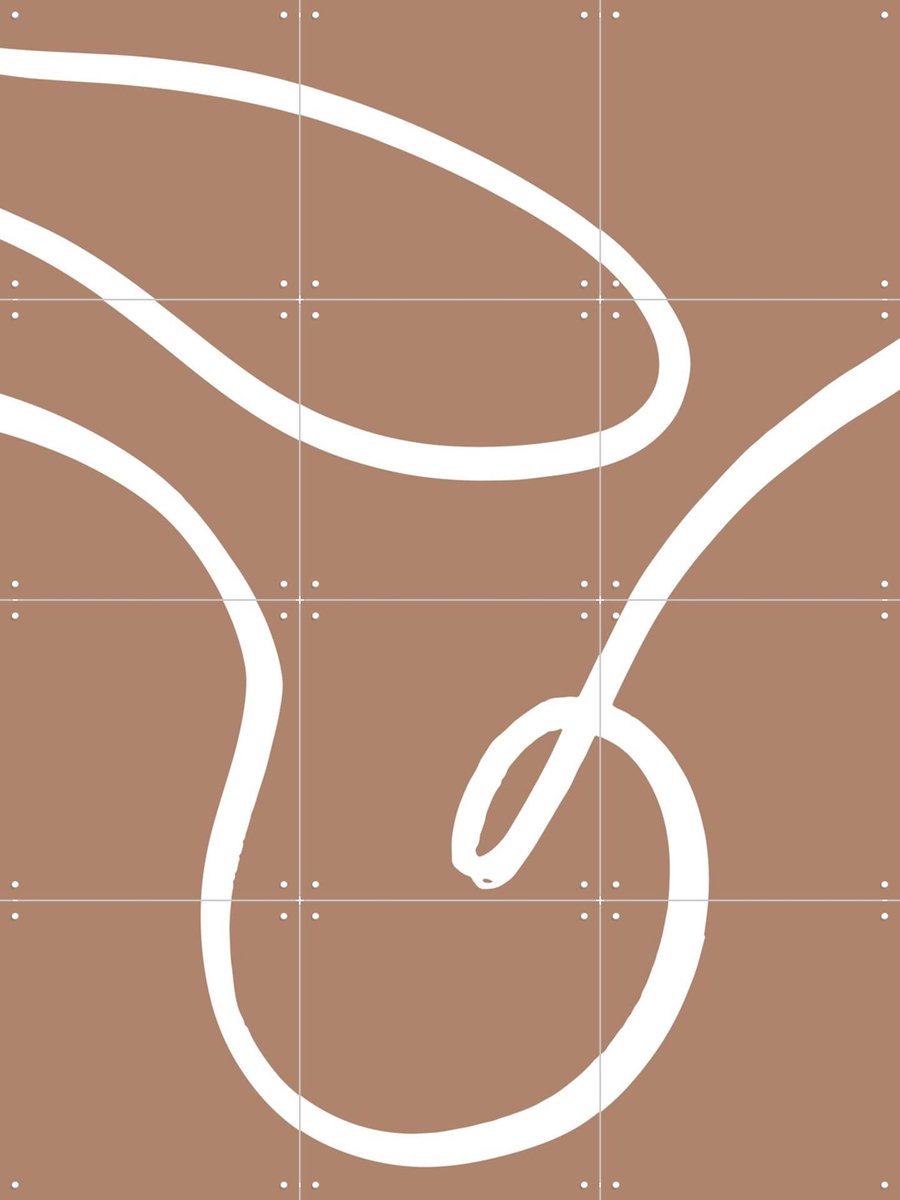 IXXI Lines Mocha 2, Various - 60 x 80 cm - Gratis ophangtool - Grote wanddecoratie en posters - Abstract, Minimalisme, Grafisch Ontwerp, Line art