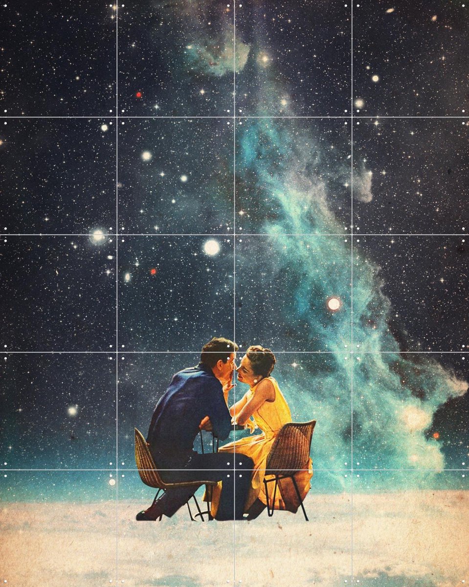 IXXI I'll take you to the Stars for a second Date, Frank Moth - 80 x 100 cm - Gratis ophangtool - Grote wanddecoratie en posters - Surrealisme