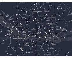 IXXI Carte du Ciel II, Aster Edition - 80 x 60 cm - Grote wanddecoratie en posters - Geometrische Kunst, Illustraties, Technische Tekening, Woonkamer