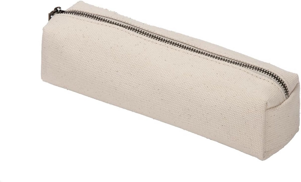 Canvas Pennenhouder Etui voor Pennen en Kleine Benodigdheden (Beige, S)