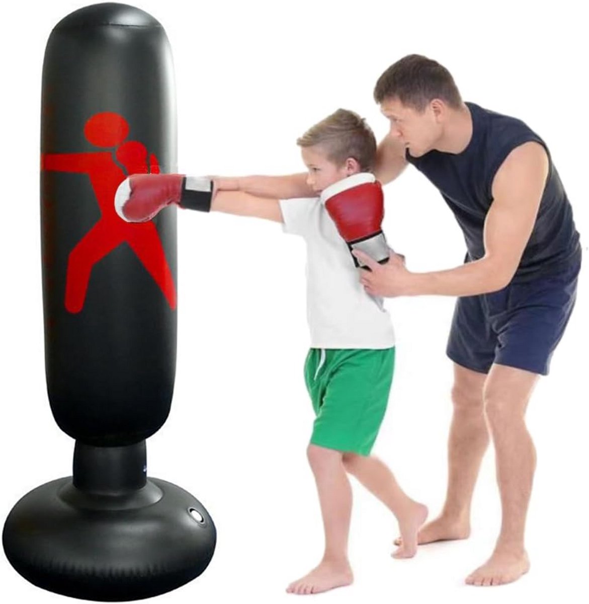 Opblaasbare Bokszak 160 cm - Vrijstaand Fitness Punching Tower voor Kinderen en Volwassenen