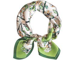 Allecto Zijden Sjaal Vrouwen Bandana's - Satijnen Vierkante Sjaal - Bedrukt Patroon Lente - Geschikt voor Dames - 1st