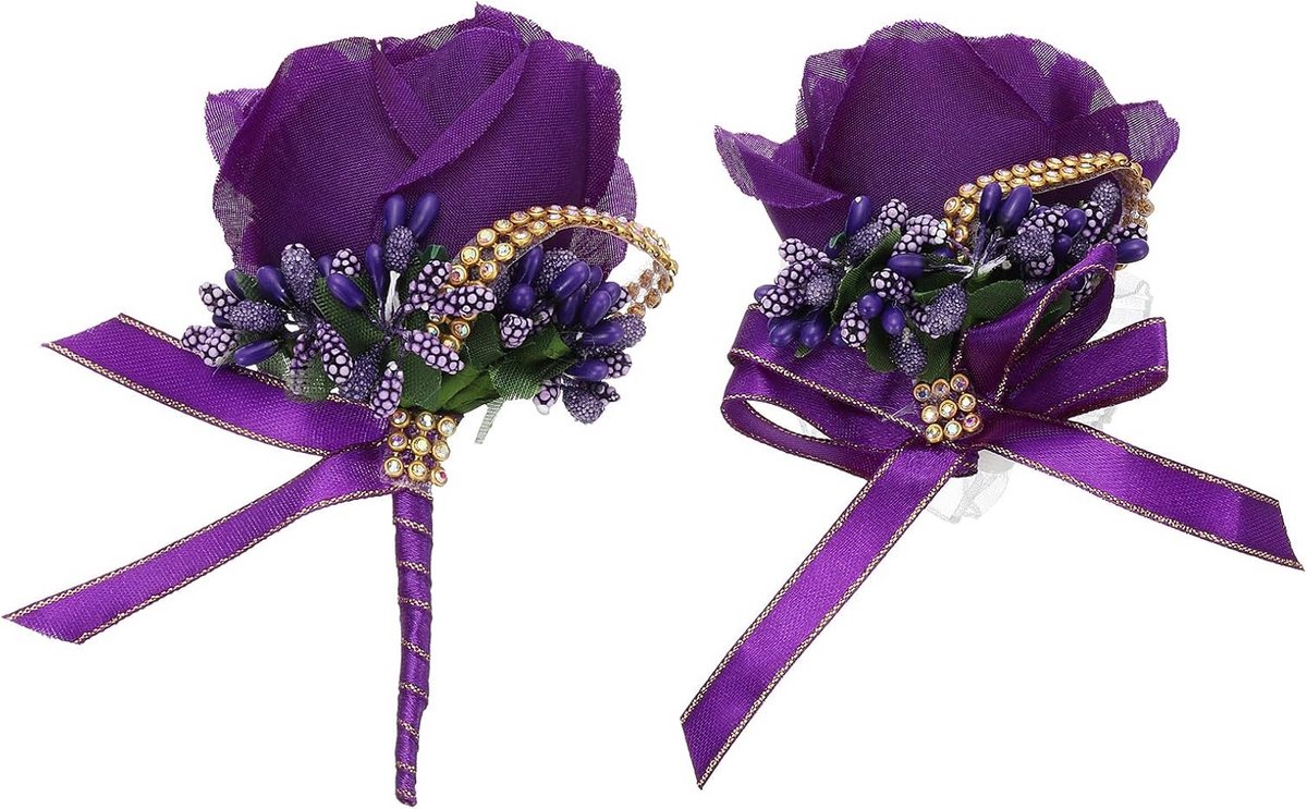 Kunstmatige Rozen Polsdecoratie en Corsage Set voor Bruiloft en Feest