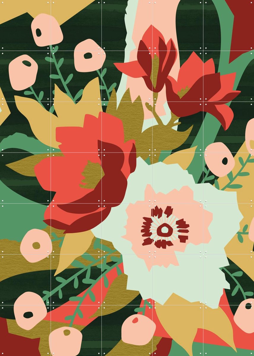 IXXI Stained Glass, Megan Gallagher - 100 x 140 cm - Gratis ophangtool - Grote wanddecoratie en posters - Kleurrijk, Digitale Kunst, Illustraties