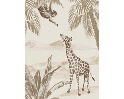 IXXI Vintage Jungle, Irene Jelier - 60 x 80 cm - Grote wanddecoratie en posters - Illustraties, Kinderkamer, Natuur, Kinderen, Wilde dieren