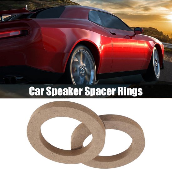 Allecto - Universele Auto Speaker Spacer Adapter Beugel - Montage Ringen - Houten - Subwoofer - 4 Stuks - Geschikt voor Auto - Bruin - Speaker Montage Houder Plaat. — afbeelding 2