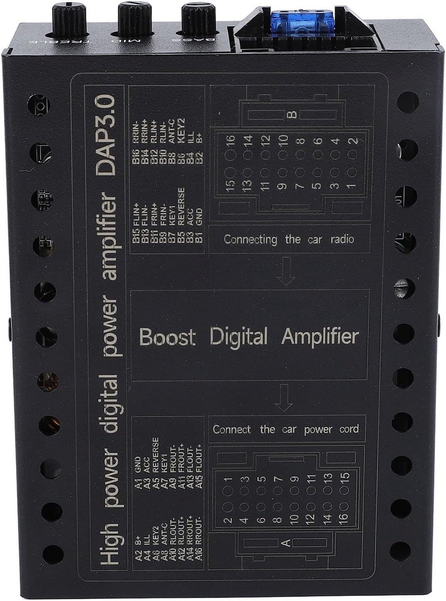 Digitale Audio Processor Versterker voor Auto 4 Kanaals met Bass en Treble Regeling