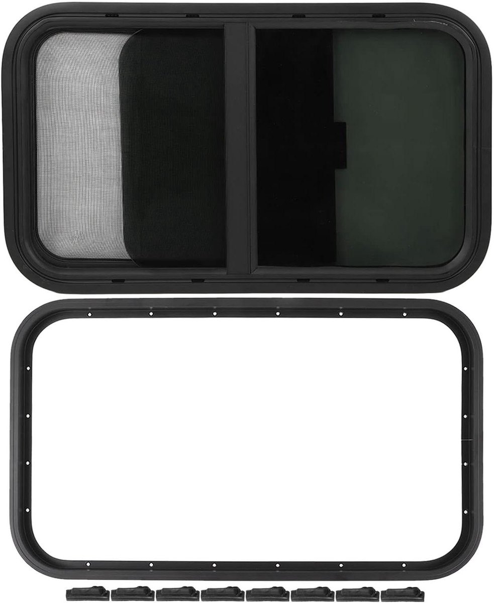 Allecto- Vervangend raam - Caravanraam - Insectenbescherming - 700 x 400 mm - Caravan - Zijraam voor caravans - Bouwvoertuigen - Ronde hoeken - Geschikt voor - Aanhangerraam - Kleur of model