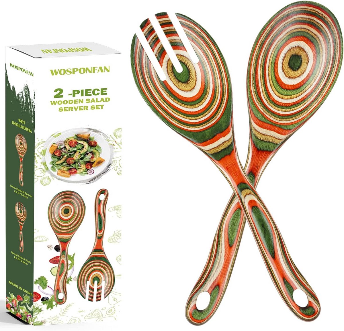 Houten Slachttangen en Serveerlepels Set voor Keuken en Tafel