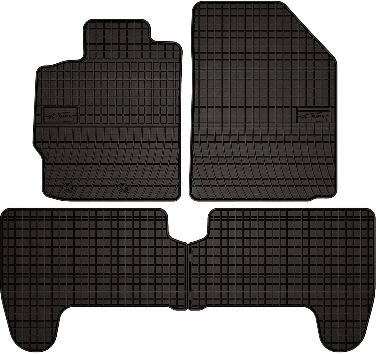 Wielganizator SolidPRO Serie - Rubber Auto Vloermatten - Zwarte Bescherming - Toyota Yaris II - 2005-2011