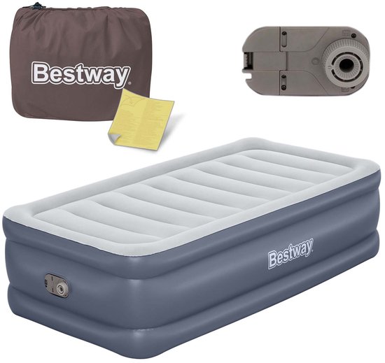 Bestway Tritech Twin Luchtmatras met Ingebouwde AC Pomp en Antimicrobiële Coating 1,91 m x 97 cm x 51 cm van Bestway — afbeelding 4
