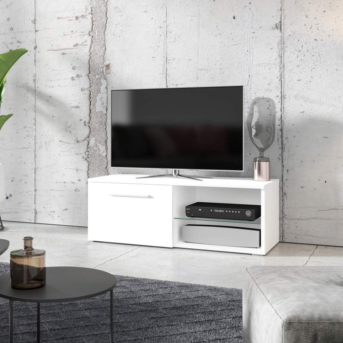 Extra Breed TV Meubel Laag Kast Wit LED Optioneel Modern Design