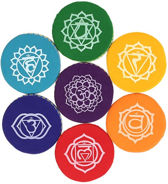 Fine Asianliving Klankschaalkussen chakra multi-colour set - 14.5cm van Fine Asianliving — afbeelding 2