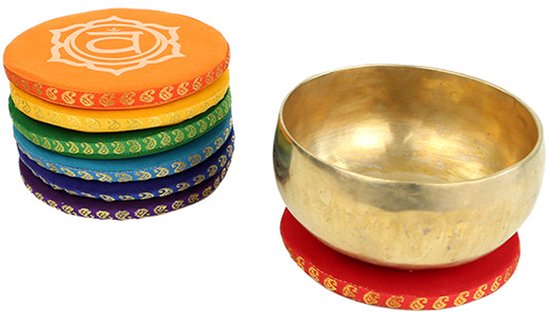 Fine Asianliving Klankschaalkussen chakra multi-colour set - 14.5cm van Fine Asianliving — afbeelding 3