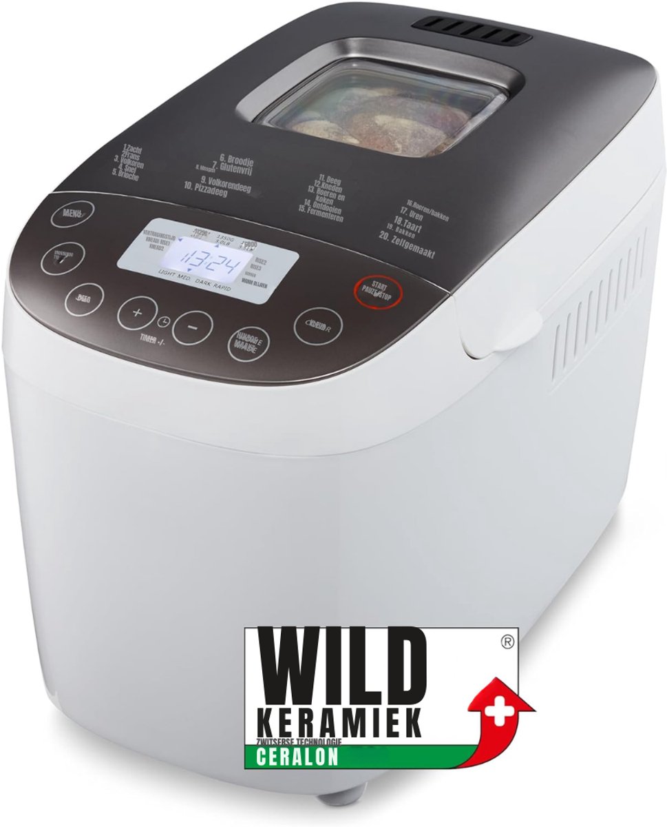 Aurixi® Broodbakmachine - Broodbakmachines - Broodbak machine - Wit - 31cm x 27cm x 41cm