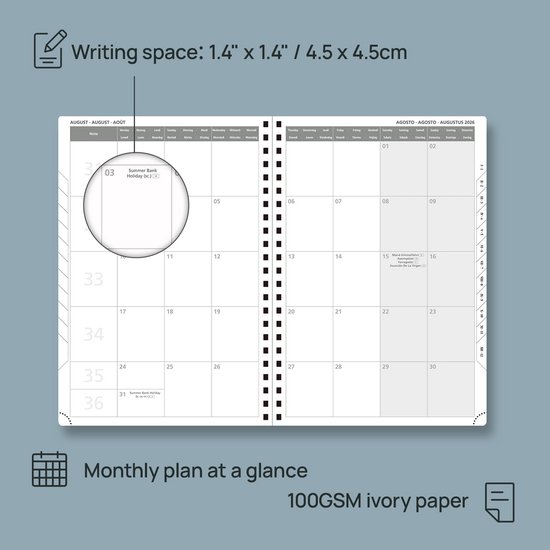 Wandkalender 2026 - Planner 30x90 Cm,Wandkalender Met Twaalf Maanden