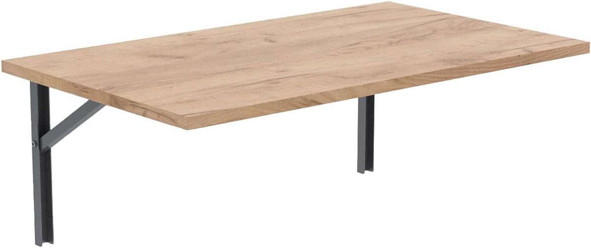 Ruimtebesparende Wandtafel Inklapbaar Bureau Rechthoekig PVC Laminnaat voor Keuken Kantoor Woonkamer 120x60 cm