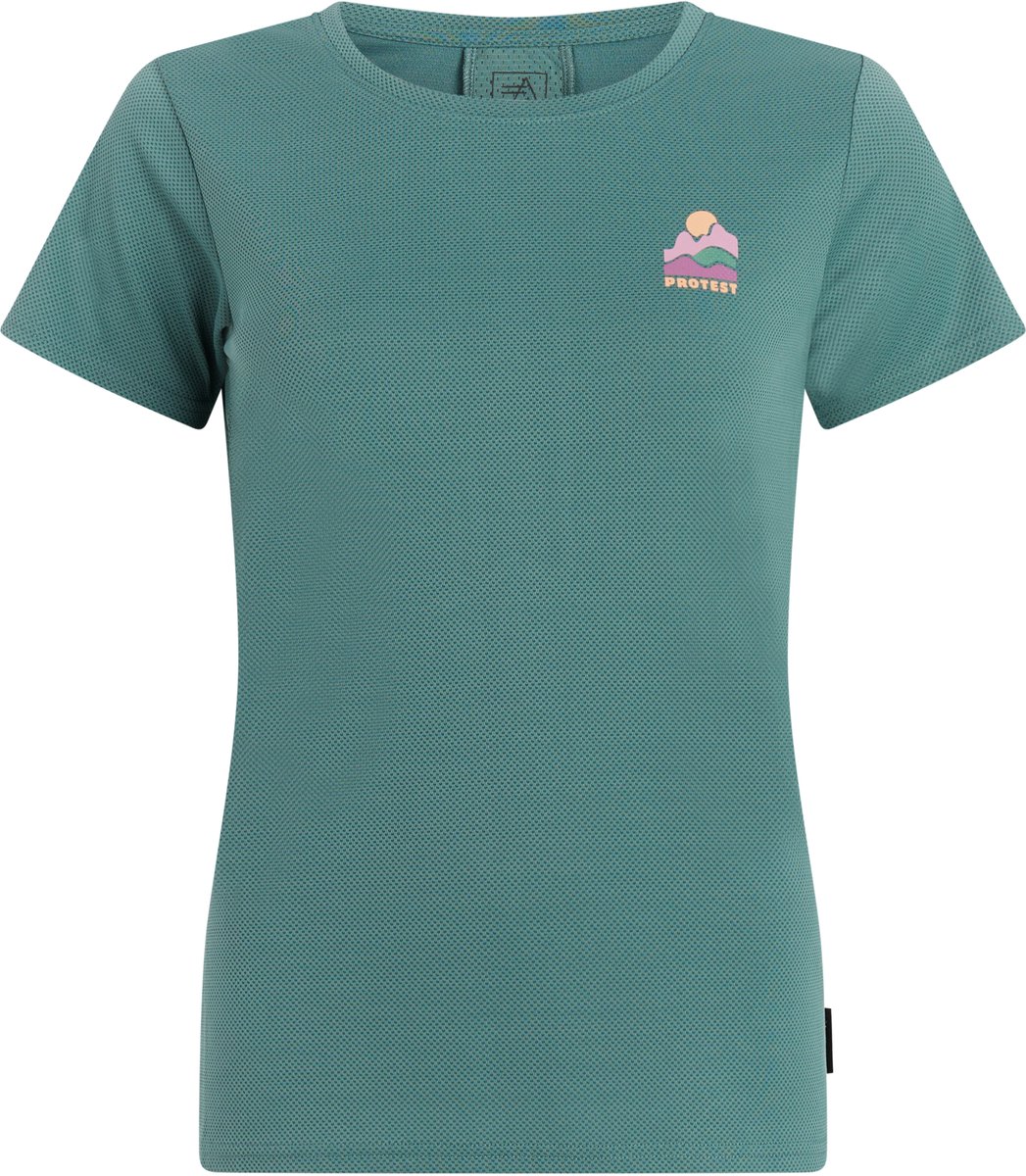 Protest PRTMotion T-shirt Dames Korte mouwen Ronde hals Normale pasvorm Groen