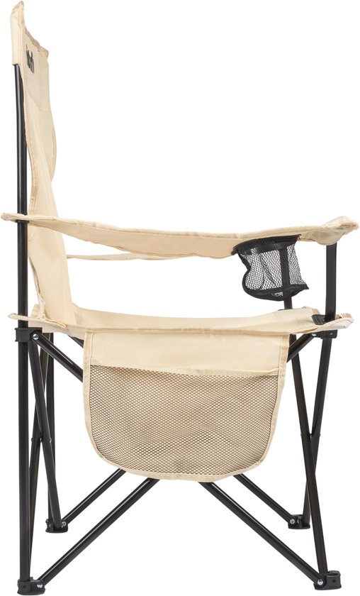 VirtuFit Opvouwbare Camping Stoel - Strandstoel - Inclusief Draagtas - Geschikt voor Festivals, Campings & Stranden - Inclusief armsteunen - Eenvoudig Meenemen en Opzetten - Beige van Virtufit — afbeelding 3
