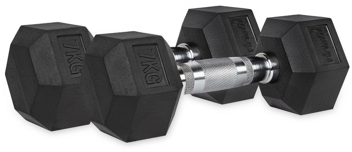 VirtuFit Hexa Dumbbell Pro Set - 2 x 7 kg - Hexagon Dumbbell - Krachttraining - Set van 2