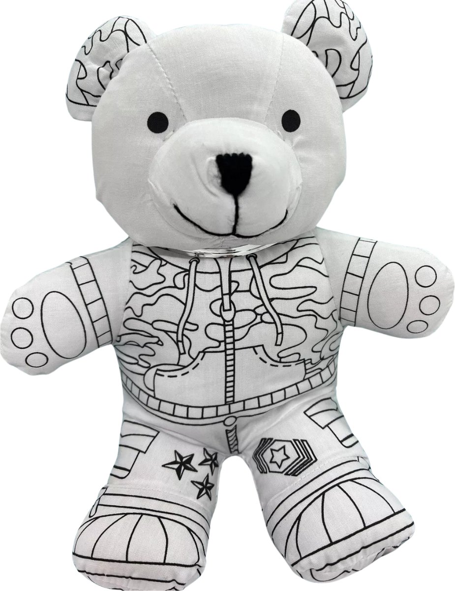 Pincello knuffelbeer speelgoed om te kleuren - creatieve knuffel 24 cm.