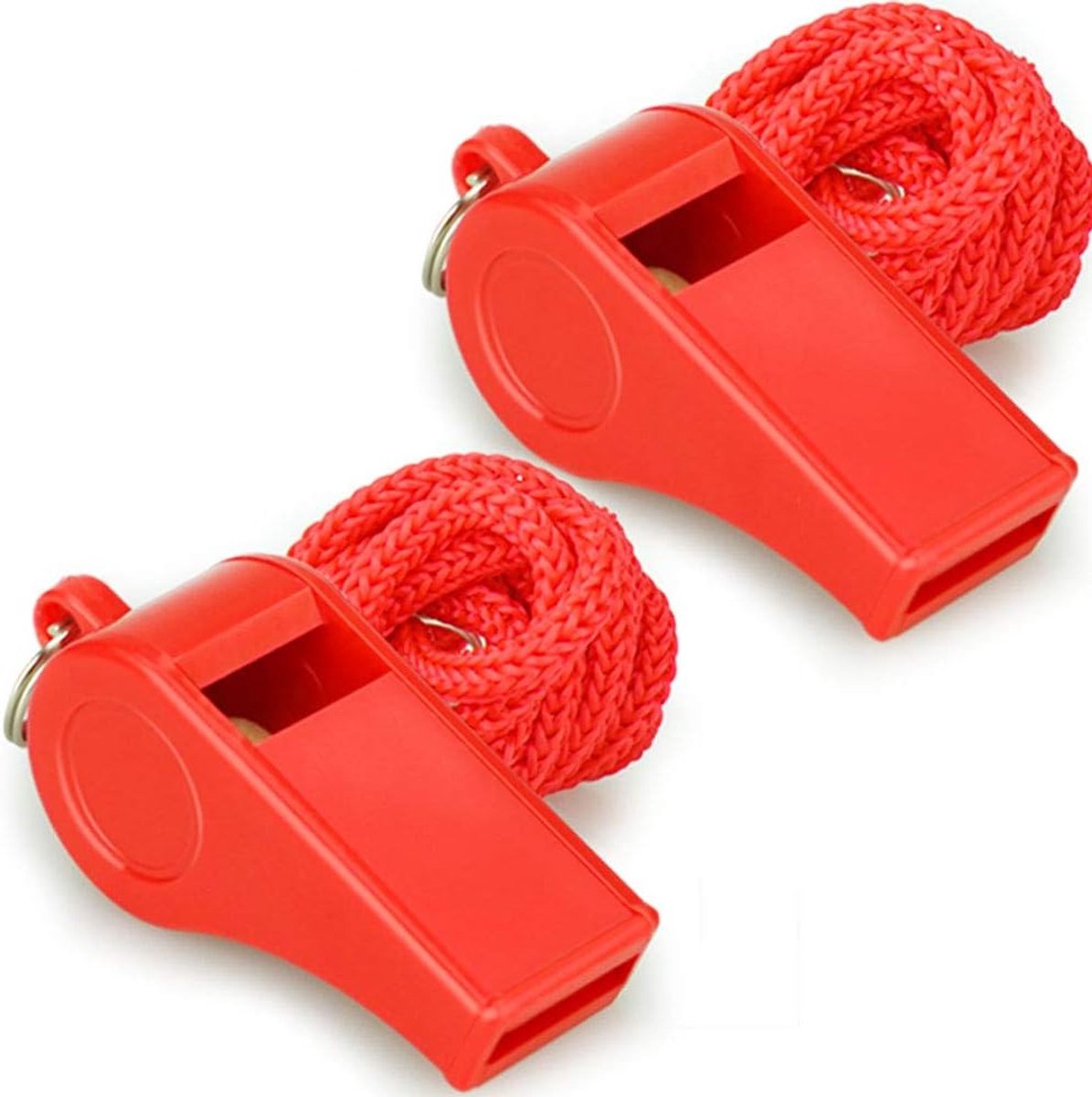 Imperatoris - Scheidsrechtersfluitje - Sport Fluitje - Met Koord - Voor Voetbal, Hockey en Training - Hard Geluid - Nylon - 2 Stuks - Rood