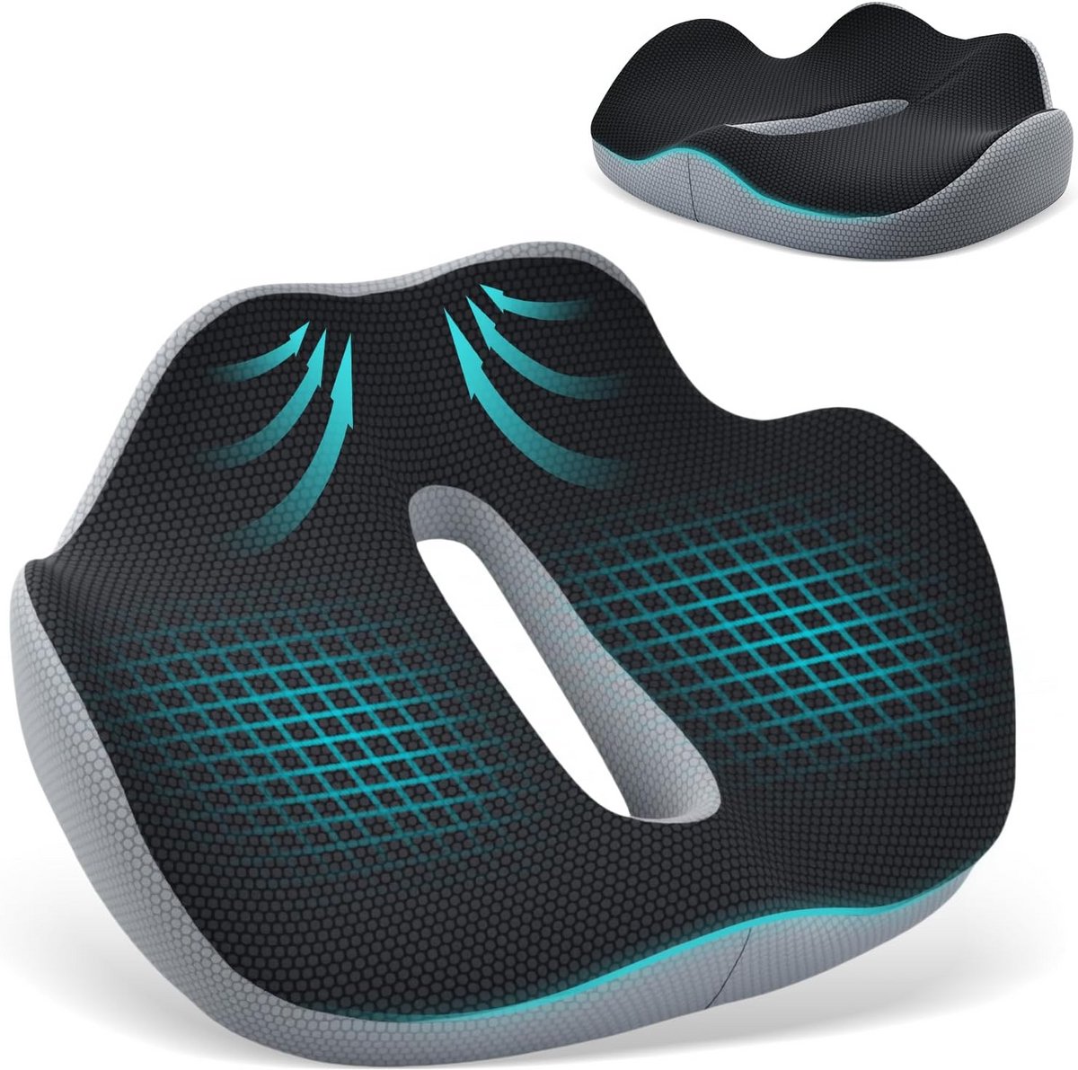 Ergonomisch Stoelkussen Traagschuim XXL - Orthopedisch Zittingkussen voor Bureau, Auto en Rolstoel | 50x40cm