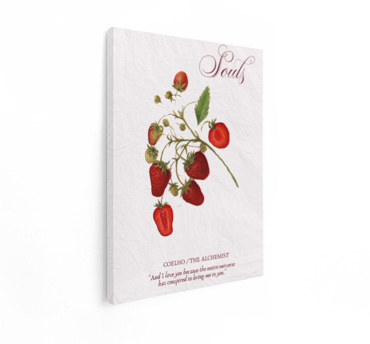 Artaza Canvas Schilderij Aardbeien - 90x120 cm - Wanddecoratie Botanisch - Muurdecoratie D