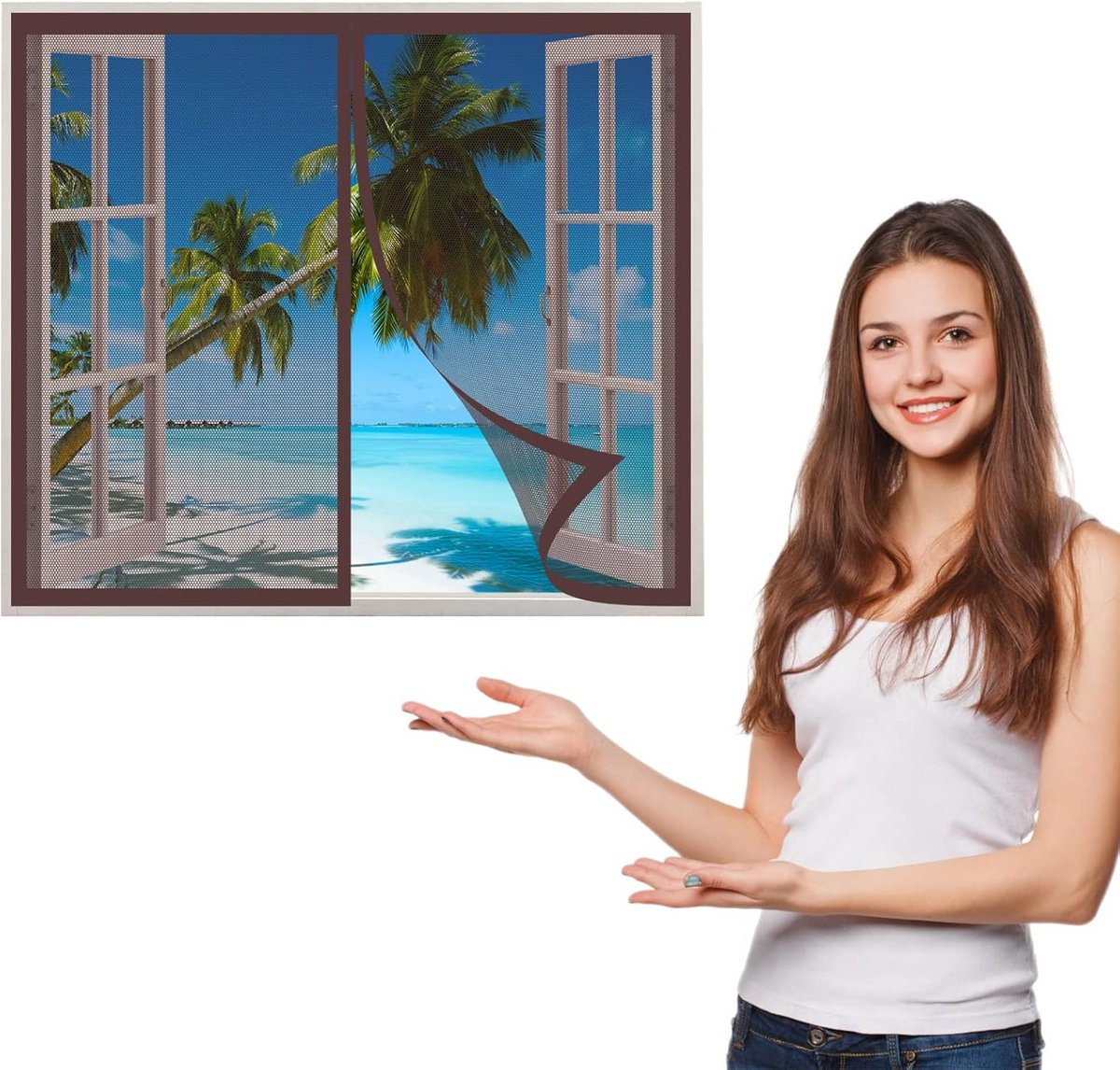 Magnetisch Hor voor Raam 80x100 cm - Muggenhor Gaas met Sterke Magneten, Wasbaar